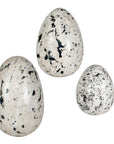 Nest Trio - Indoor-Outdoor Stone Eggs (Set of 3) - Black / White
