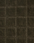 Stella - Faux Silk Velvet Double Box Stitch Throw - Fern Green