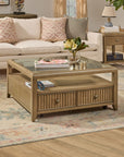 Reed - Square Coffee Table With Casters - Driftwood Oak