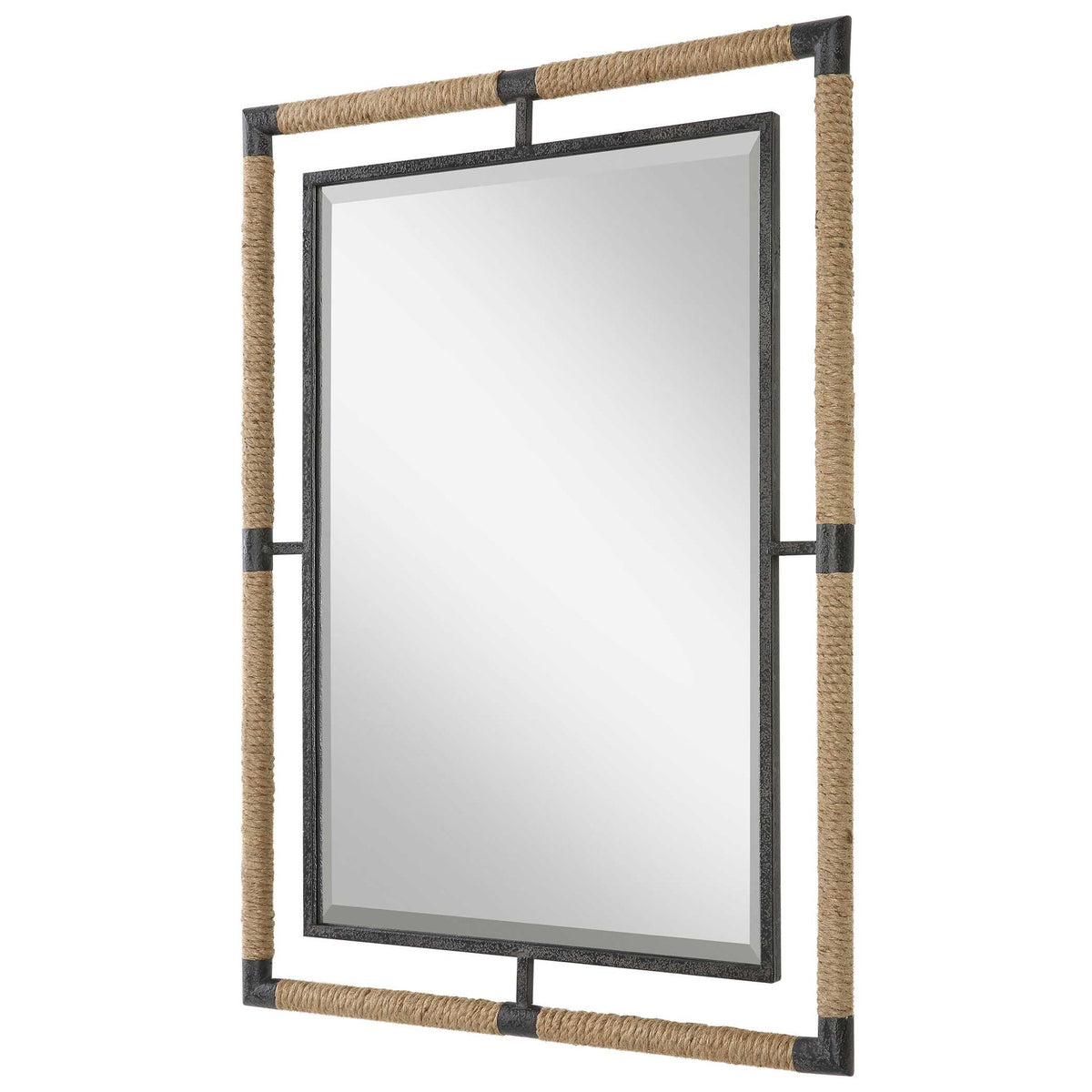 Melville - Iron &amp; Rope Mirror - Light Brown