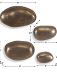 Set In Stone - Outdoor Wall Art (Set of 4) - Brass