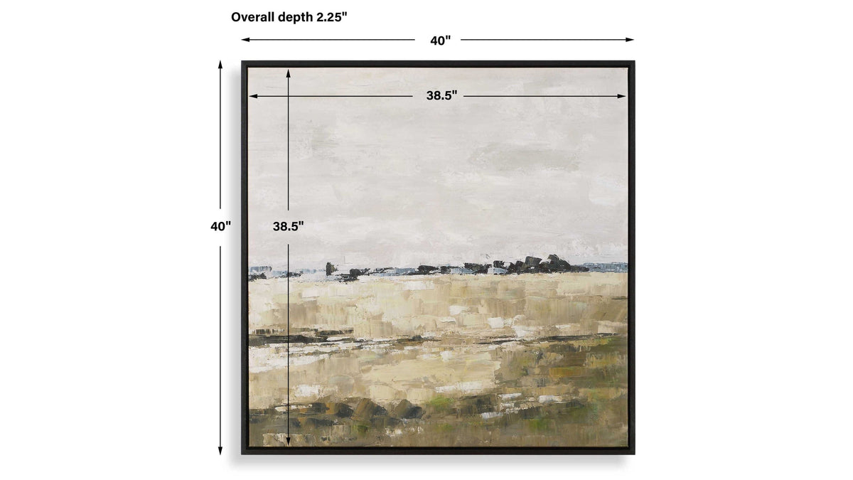 Fragment - Hand Painted Landscape Art - Black / Brown / Gray / Green / White