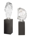 Crystal Peak - Sculptures (Set of 2) - Black / Silver