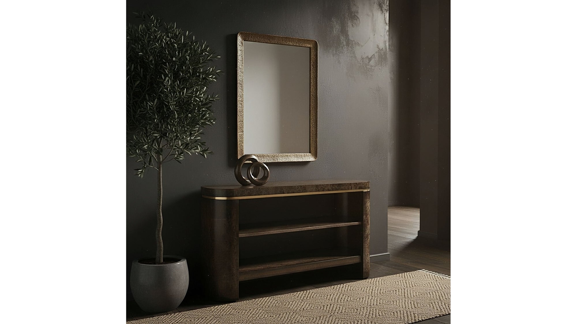 Hallie - Wall Mirror - Brown