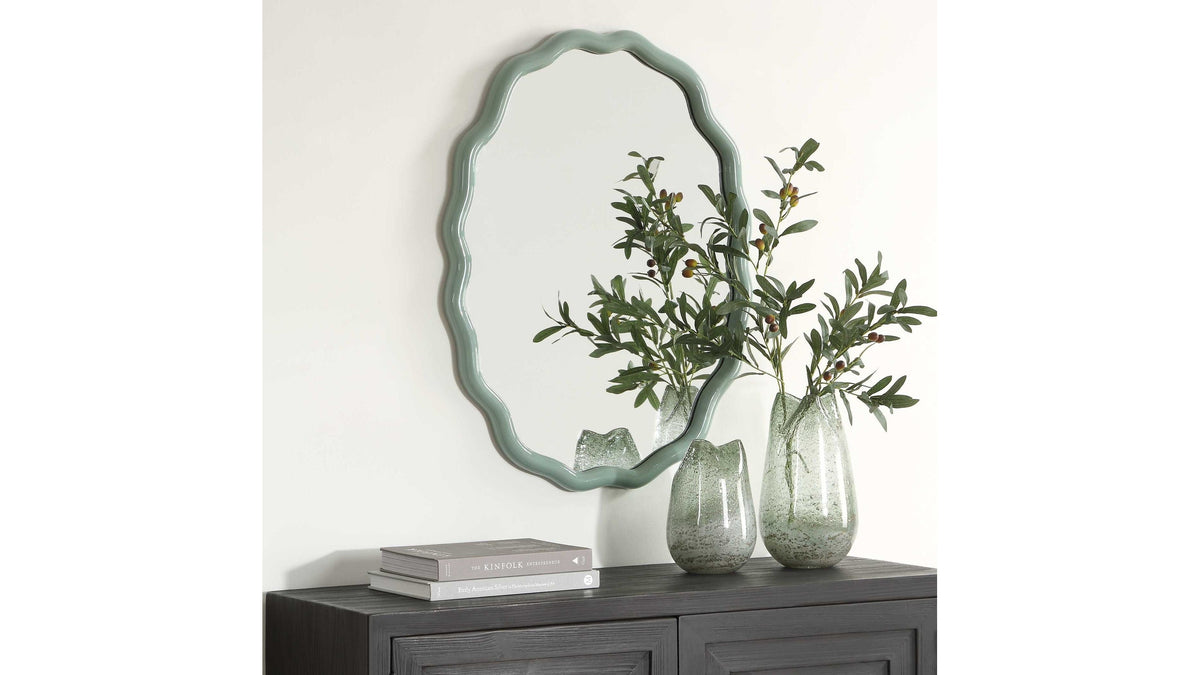 Isly - Robin's Egg Oval Mirror - Blue