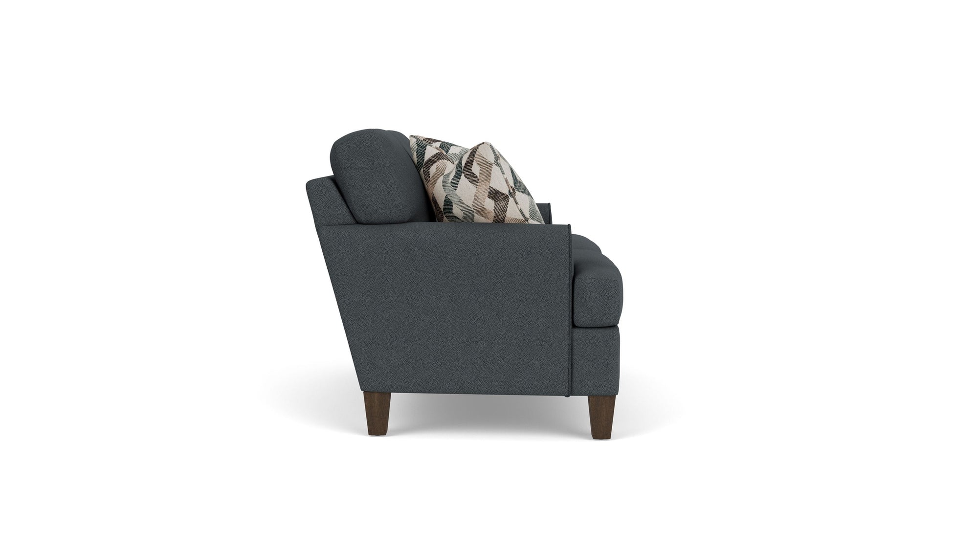 Moxy - Fabric Loveseat, T-Shaped Seat Cushion, Rounded Mailbox Arms