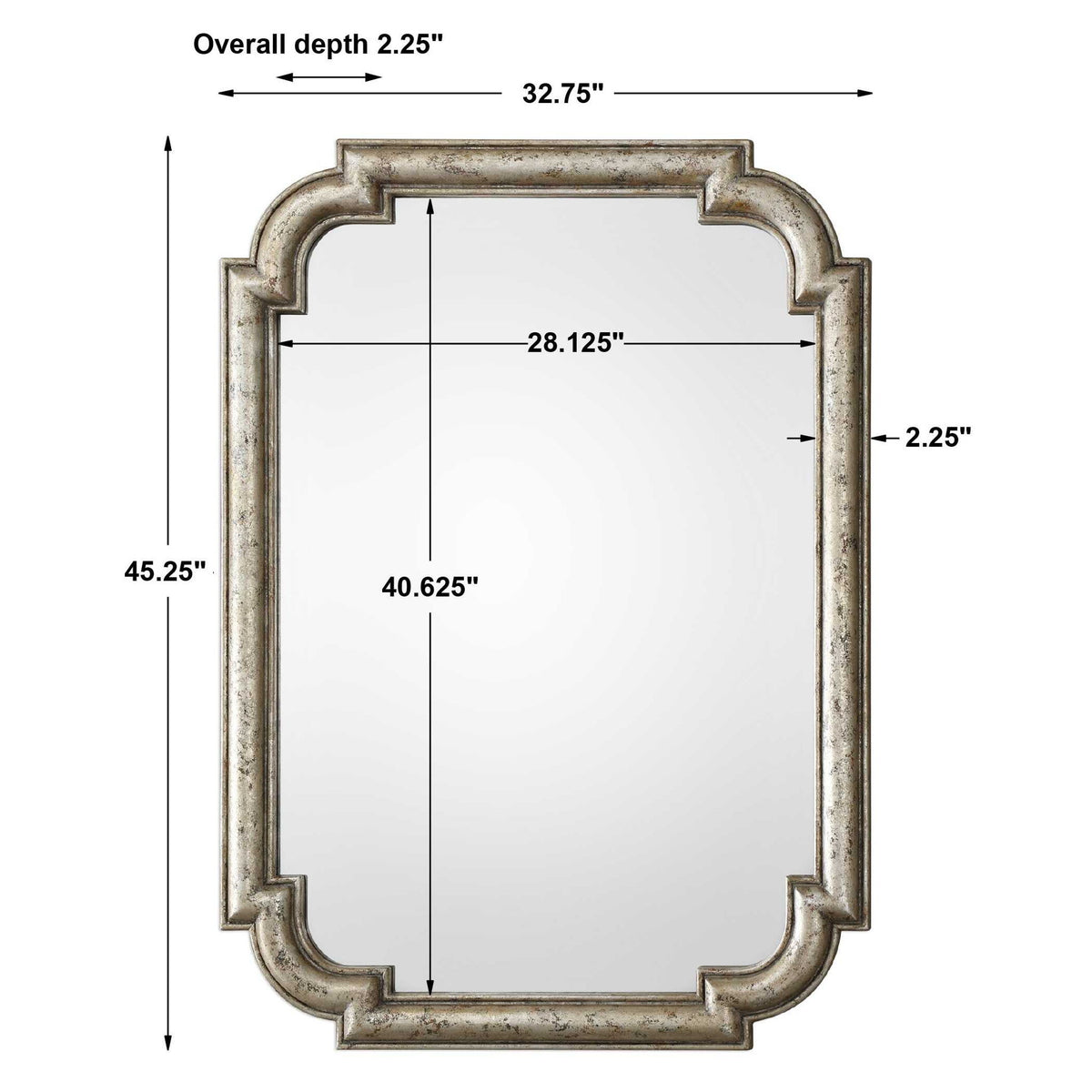 Calanna - Mirror - Antique Silver