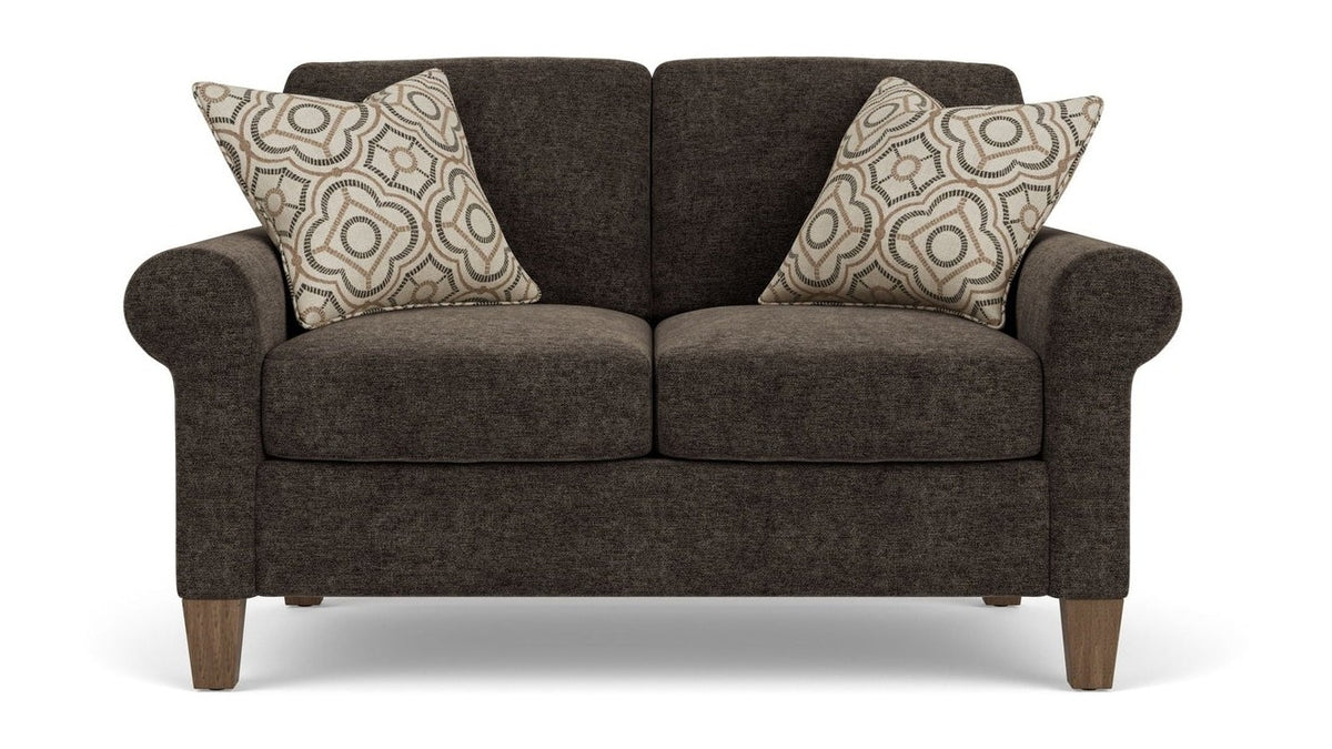 Moxy - Fabric Loveseat, Curved Sock Arms