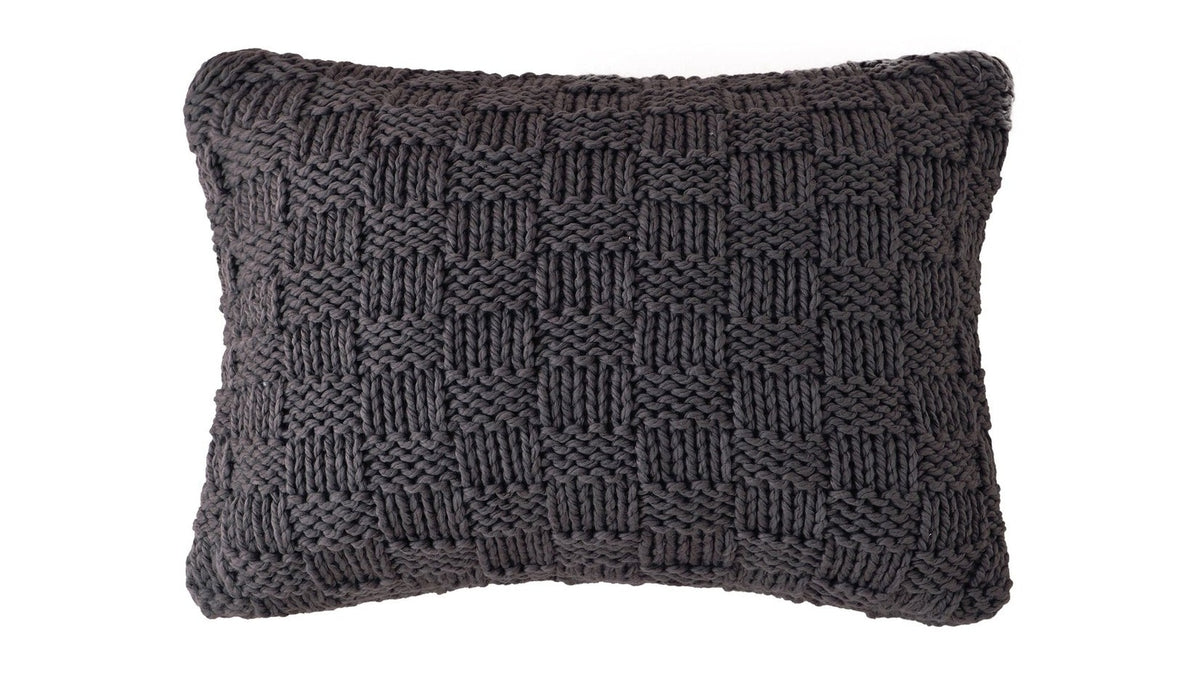 Chess Knit - Dutch Euro Pillow - Slate