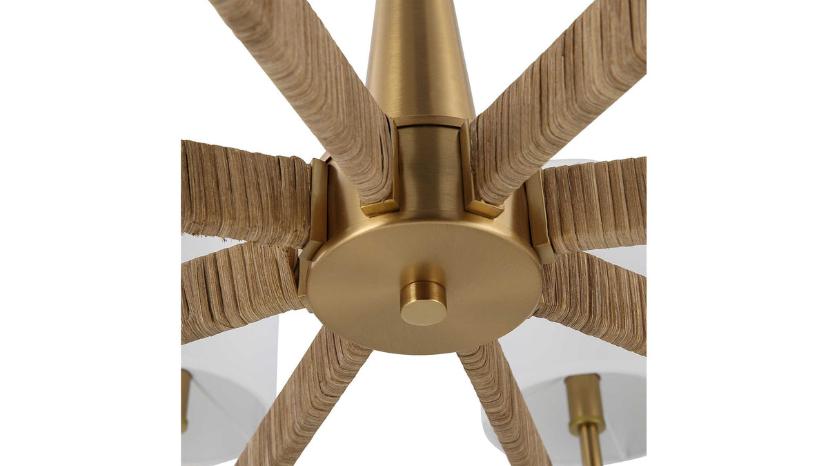 Lautoka - Rattan 8 Light Chandelier - Light Brown