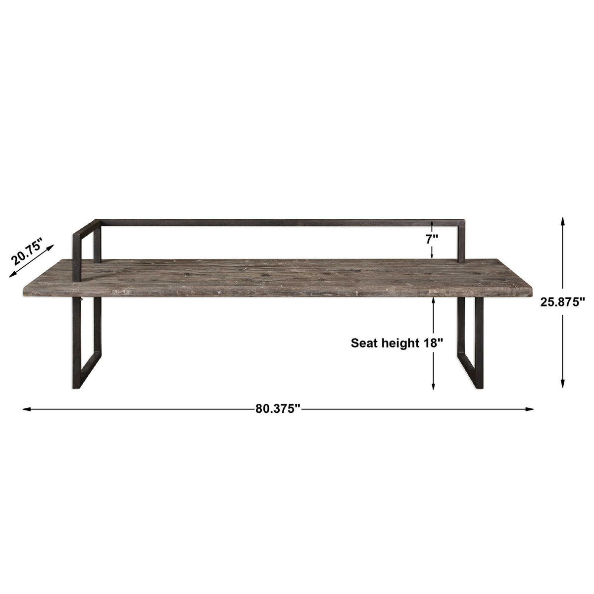 Herbert - Reclaimed Wood Bench - Light Brown