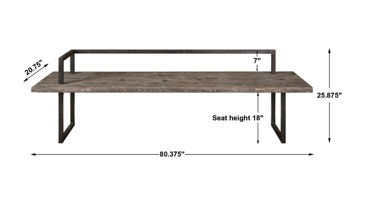 Herbert - Reclaimed Wood Bench - Light Brown