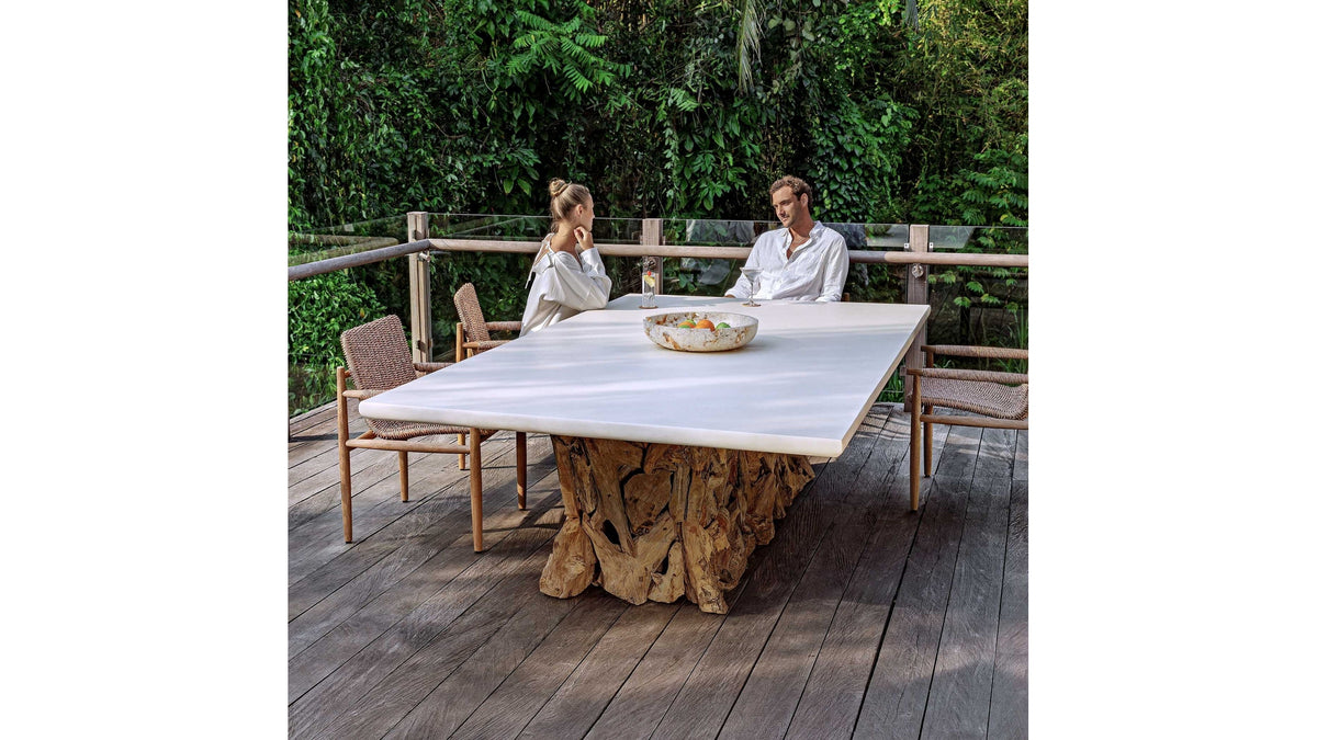 Stonewood - Indoor-Outdoor Ping-Pong Dining Table - White / Woodtone
