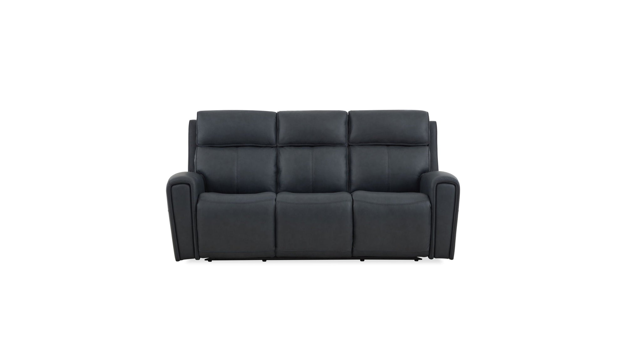 Warren - Power Reclining Sofa With Console, Power Headrest & Lumbar - Black