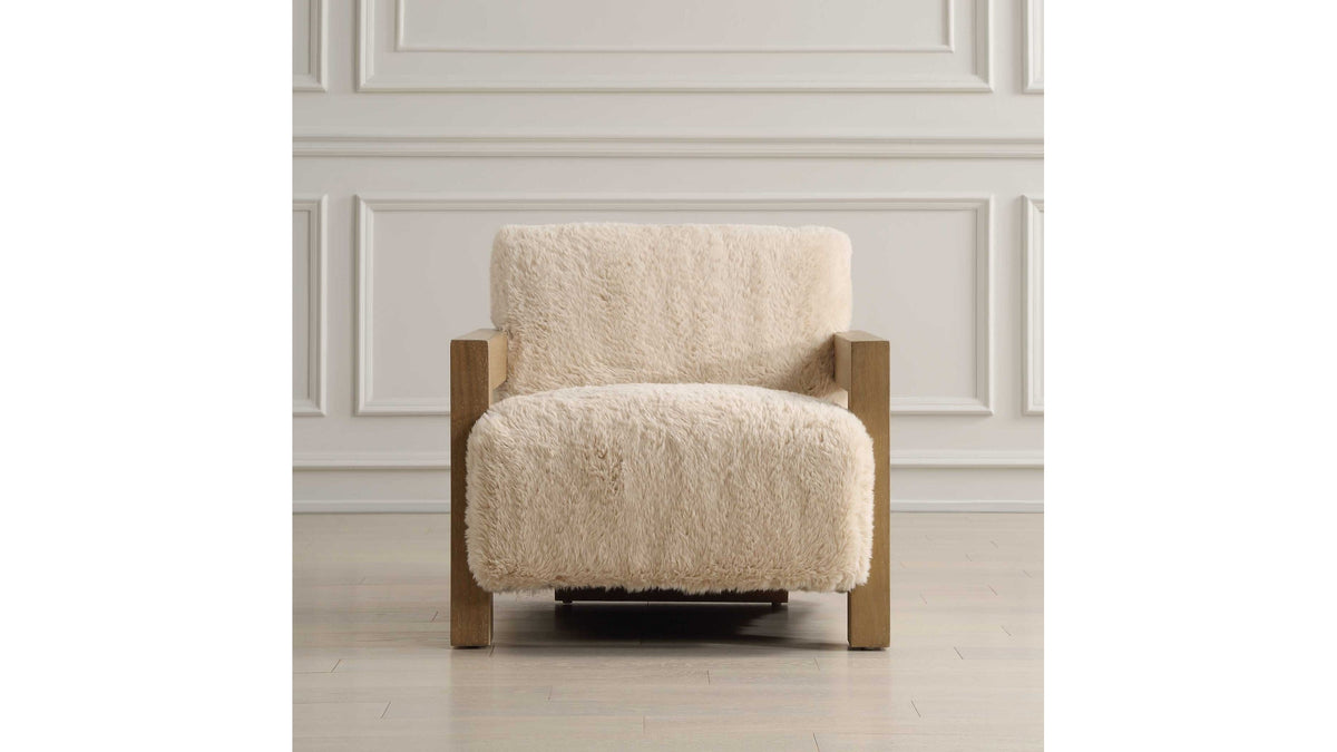 Jackson - Sheepskin Accent Chair - Light Brown