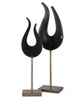 Black - Flame Sculptures (Set of 2)