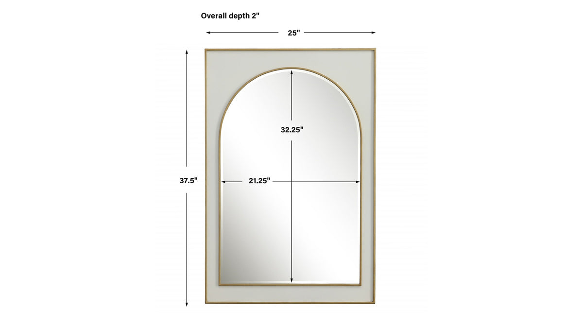 Crisanta - Gloss White Arch Mirror