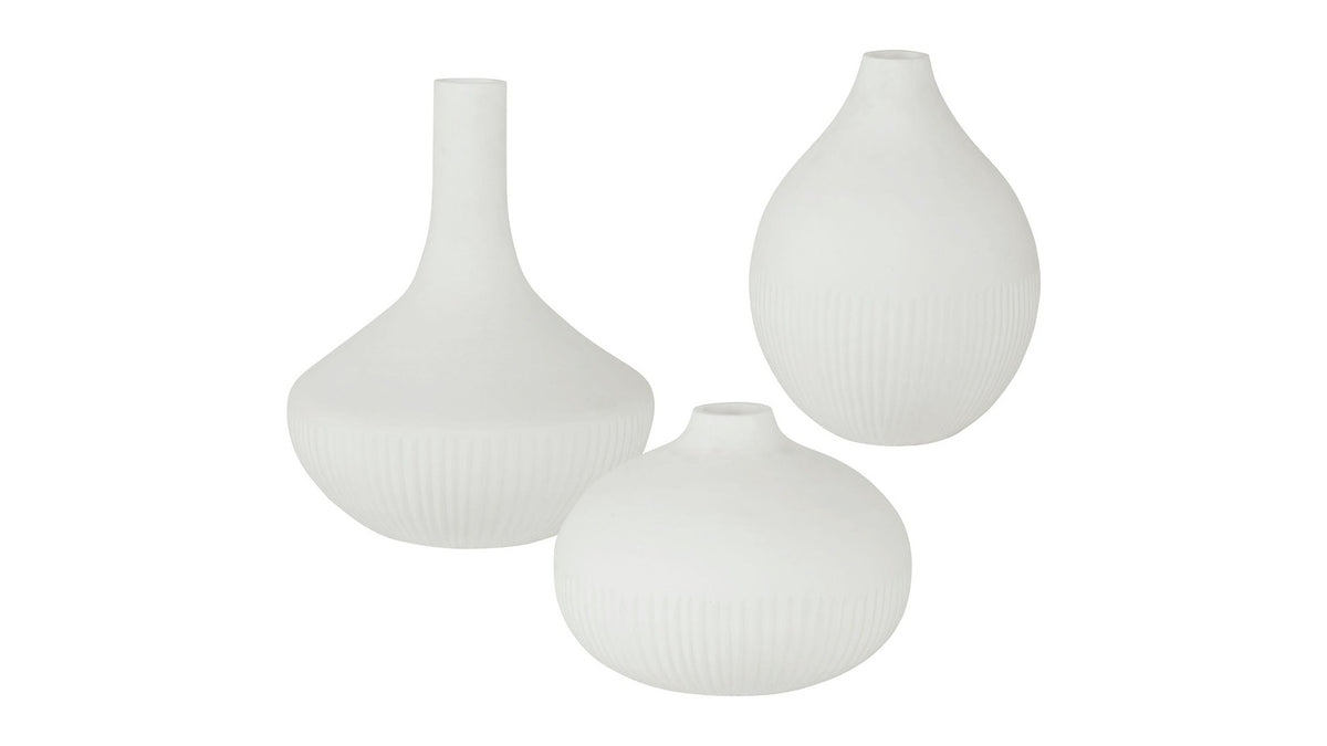Apothecary - Satin White Vases Set of 3