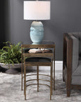 India - Nesting Tables (Set of 3) - Light Brown & Black