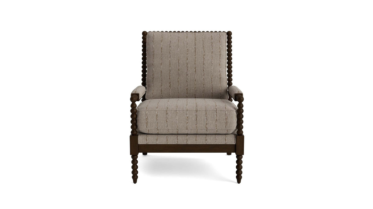 Pippa Accent Chair with Spool-Styled Wood Frame