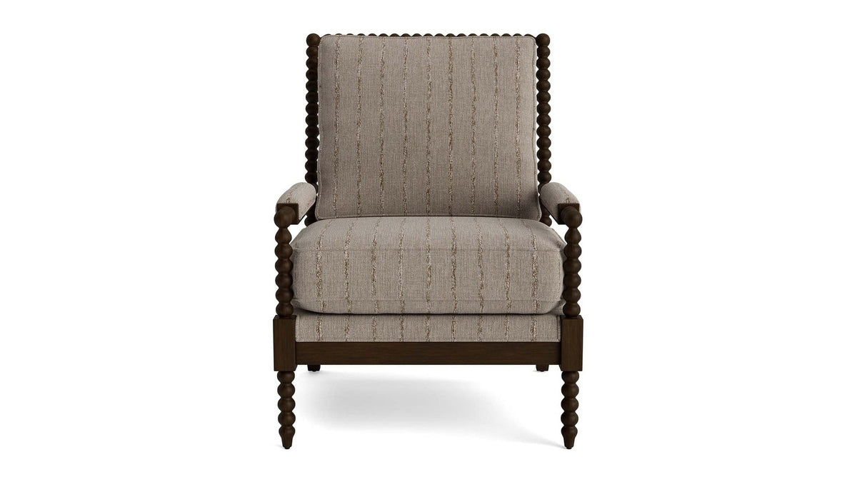 Pippa Accent Chair with Spool-Styled Wood Frame