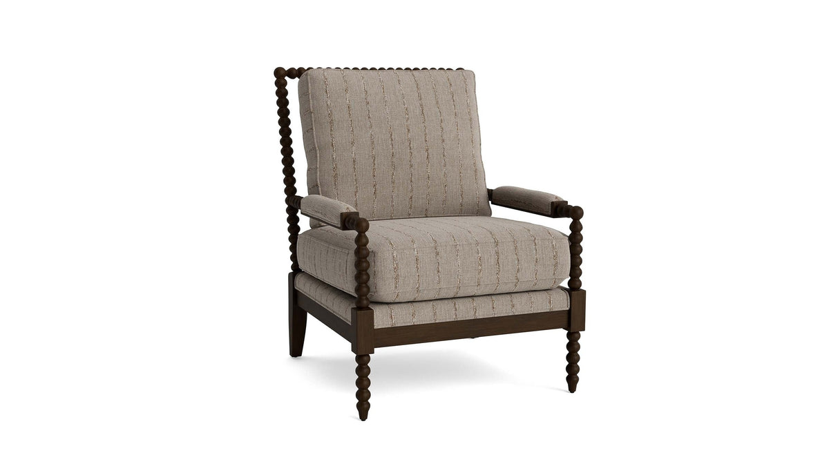 Pippa Accent Chair with Spool-Styled Wood Frame