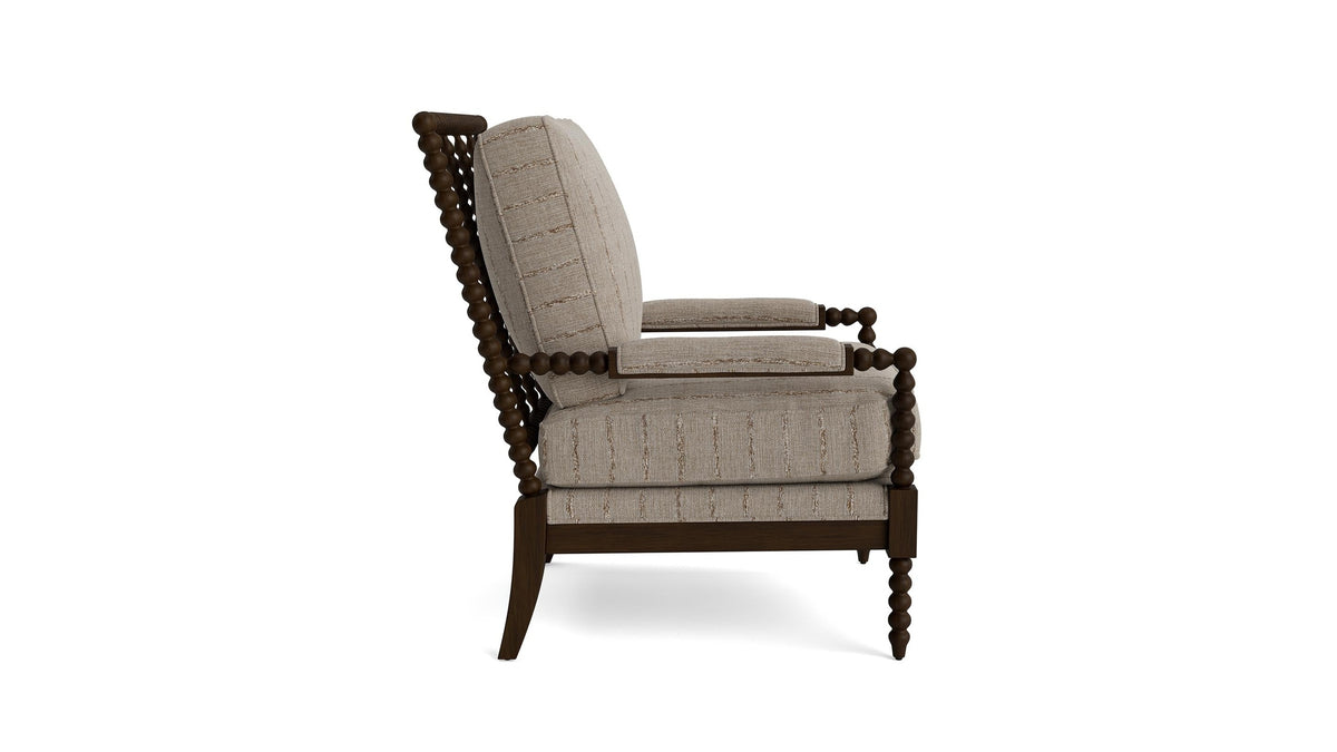 Pippa Accent Chair with Spool-Styled Wood Frame