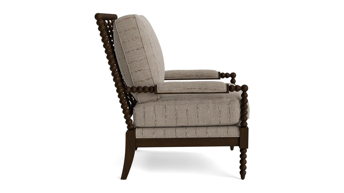 Pippa Accent Chair with Spool-Styled Wood Frame