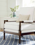 Pippa Accent Chair with Spool-Styled Wood Frame