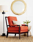 Pippa Accent Chair with Spool-Styled Wood Frame