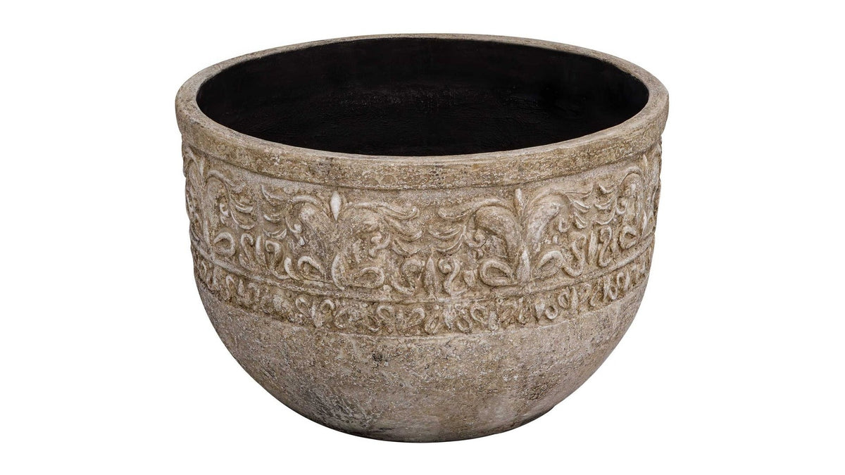 Regalia - Indoor-Outdoor Stone Planter - Brown