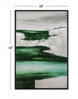Emerald Horizon Framed Canvas - Green