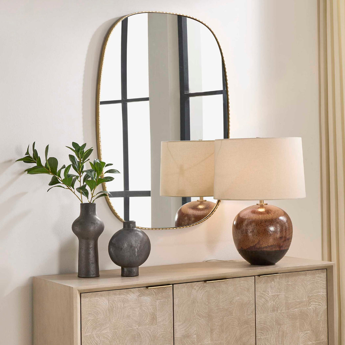 Nidia - Mirror - Antique Gold