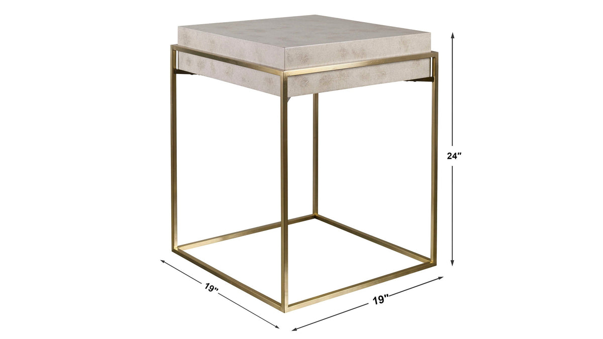 Inda - Modern Accent Table - Beige &amp; Gold