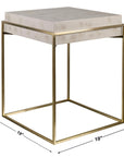 Inda - Modern Accent Table - Beige & Gold