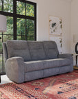 Penn - Transitional Fabric Power Reclining Sofa With Power Headrests & Lumbar