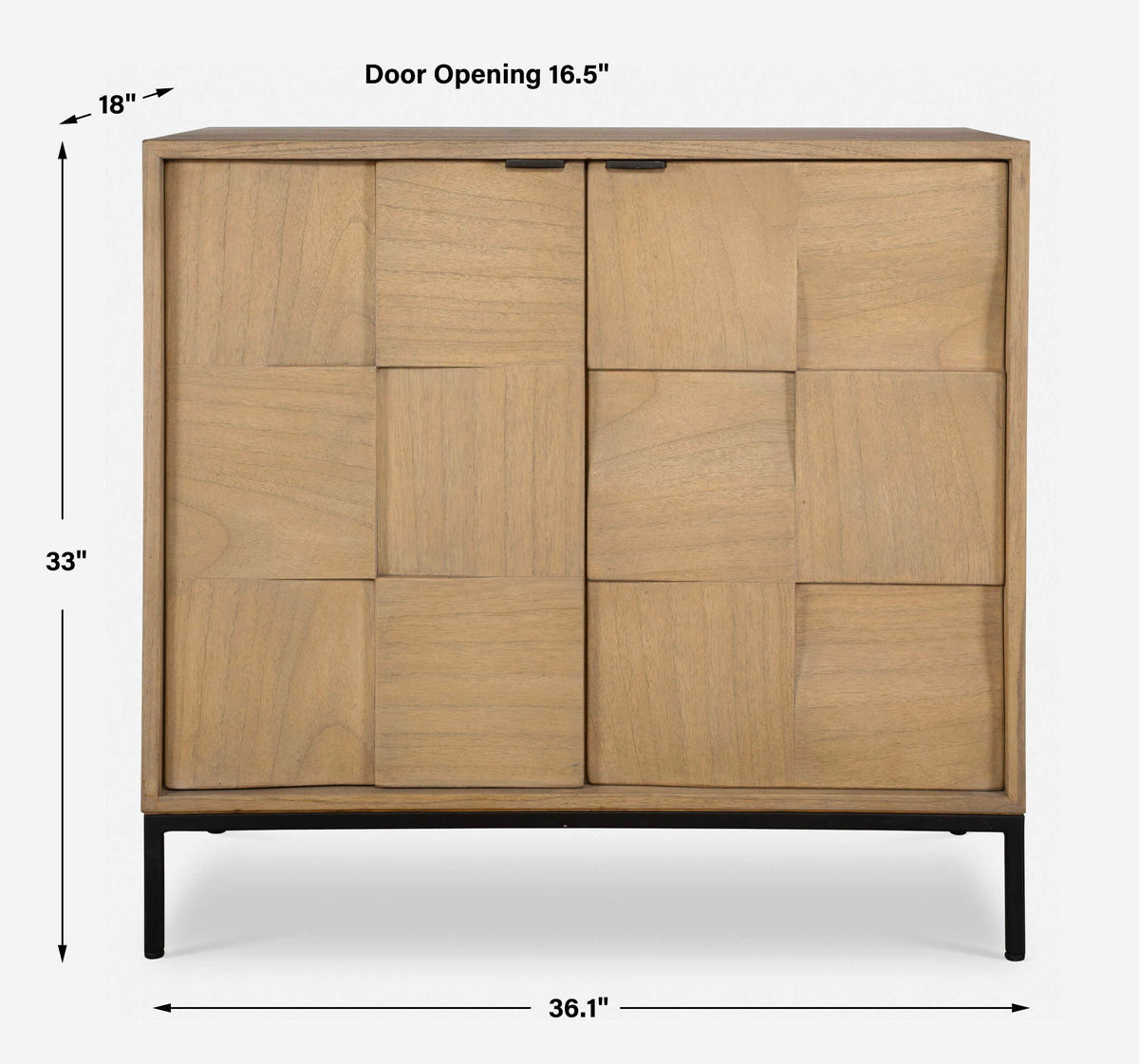 Lorenzo - Geometric 2 Door Cabinet - Light Brown