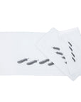 Tossed Feather - Embroidered Feather White Towel Set (Set of 3), 2 Per Carton - White / Gray