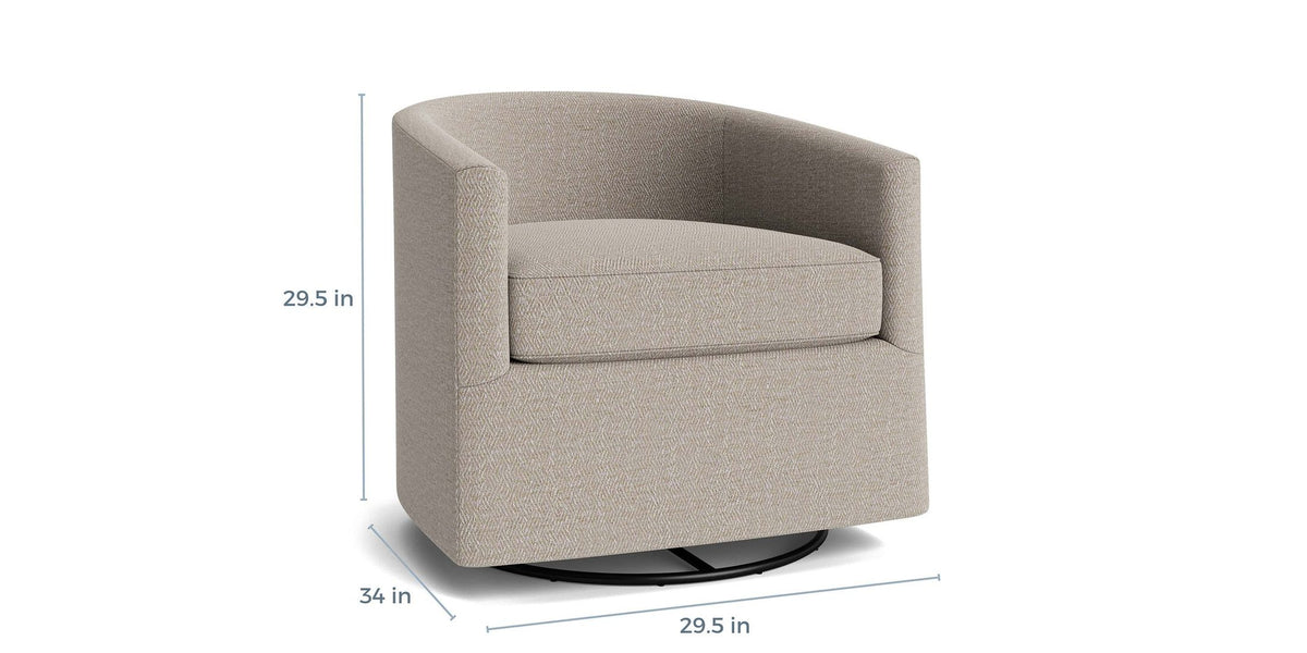 Maxwell Barrel Back Accent Chair, Stationary or Swivel Glider