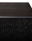 Stevenson - Chiseled 4 Door Cabinet - Black / Brown / Woodtone