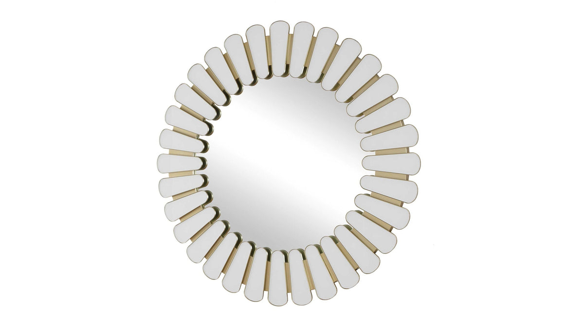 Miran - Glass Round Mirror - White