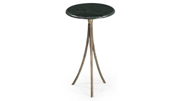 Milo - Accent Table - Antique Brass / Green Marble