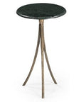 Milo - Accent Table - Antique Brass / Green Marble