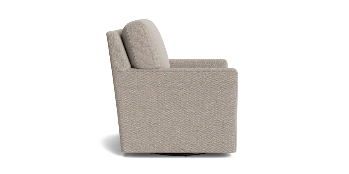 Trent Thin Track Arm Accent Chair, Stationary or Swivel Glider