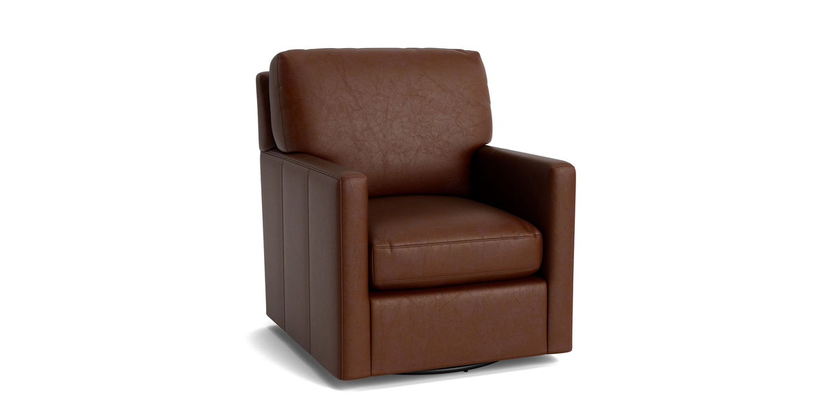 Trent Thin Track Arm Accent Chair, Stationary or Swivel Glider