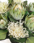 Protea Blooms - Bowl Centerpiece - Green / White