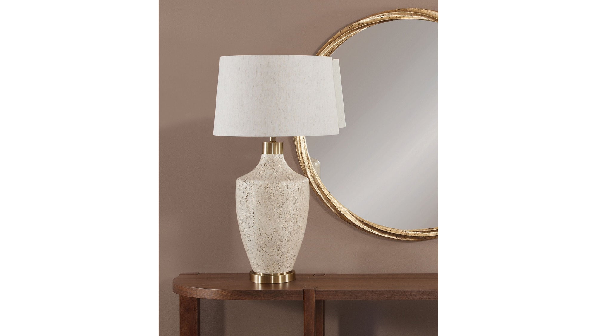 Neecole - Table Lamp - Textured Cream