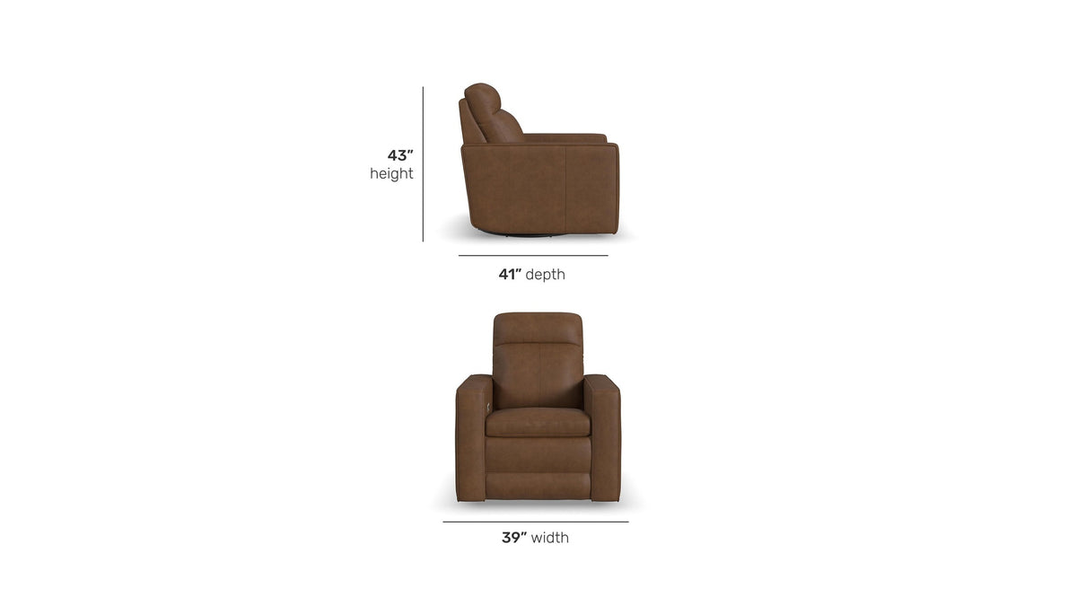 Dutch - Power Swivel Gliding Recliner With Power Headrest, Lumbar, Heat &amp; Massage