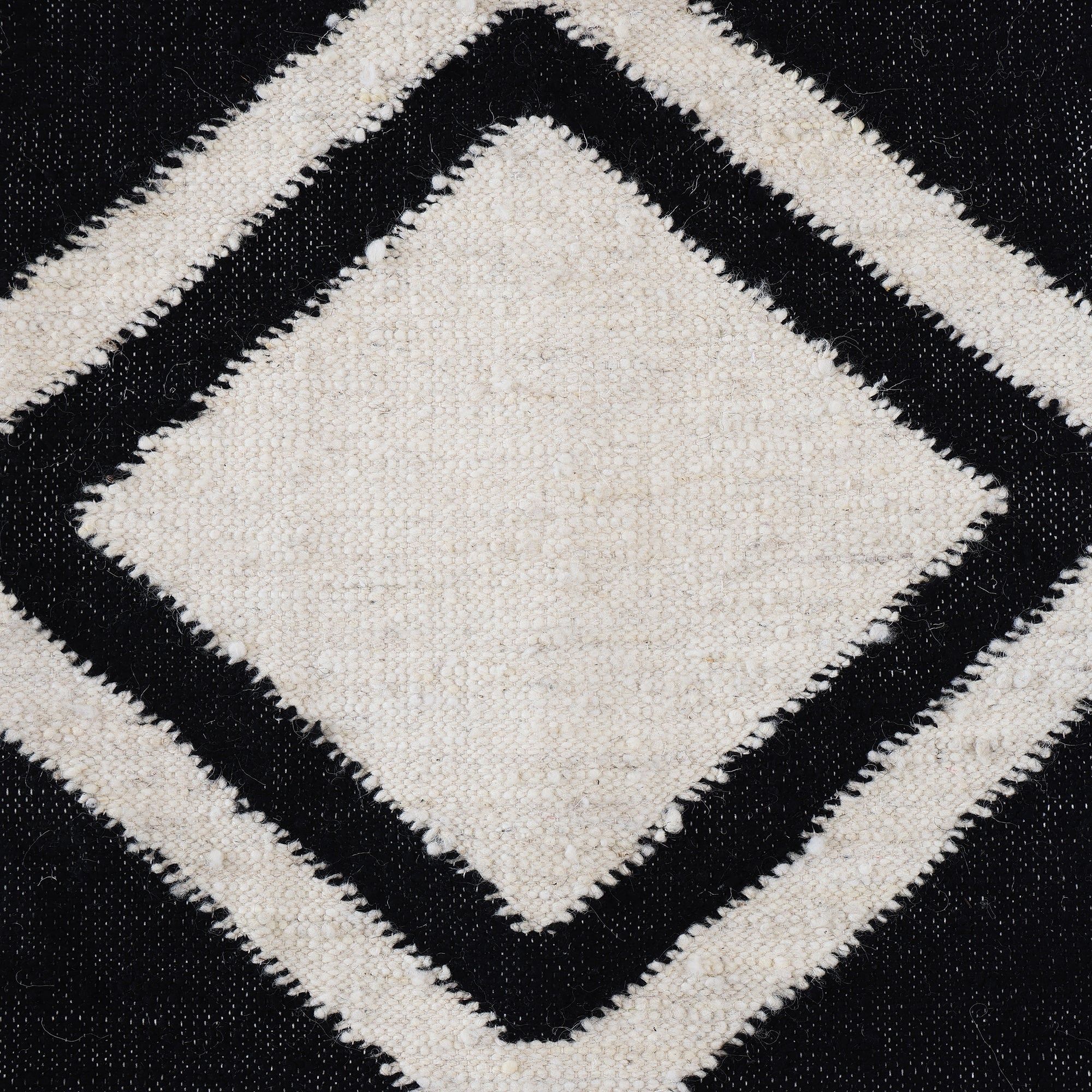 Antigua - Handwoven Square Pillow - Black / White