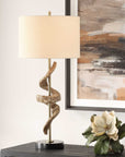 Rams - Horn Table Lamp - Light Brown